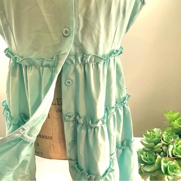 Vintage Sundress. Button down. Flutter sleeve. Ruffled tiers. Super light. - Picture 13 of 16